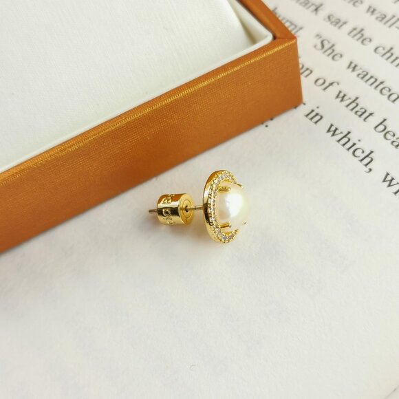 Alicia Bonnie Earrings gold The Real Me Pearl authentic - Picture 3 of 3